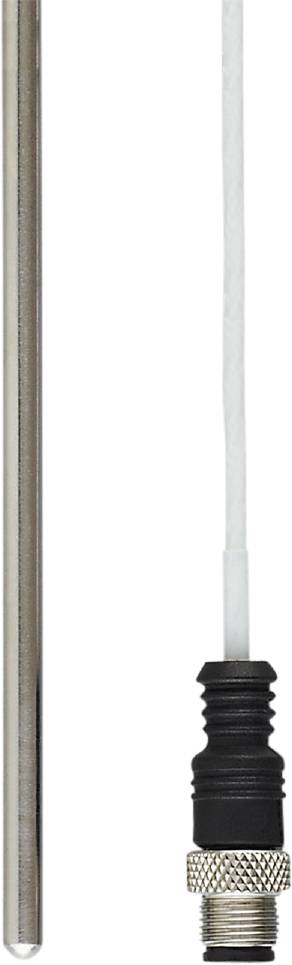 Ein silberner Metallstab mit zylindrischer Form und einer weißen Schnur.