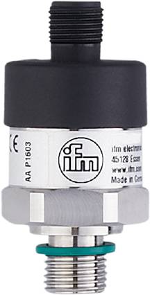Sensor von ifm electronic mit Produktinformationen auf dem Etikett.