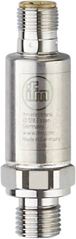 Zylinderförmiges Metallgerät mit Aufschrift 'ifm electronic, 45128 Essen, Germany, www.ifm.com, Made in Germany.'