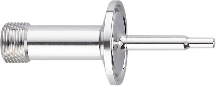 Ein verchromtes Metallteil mit glatter Oberfläche und rundem Kopf, möglicherweise ein Bauteil oder Verbindungselement.