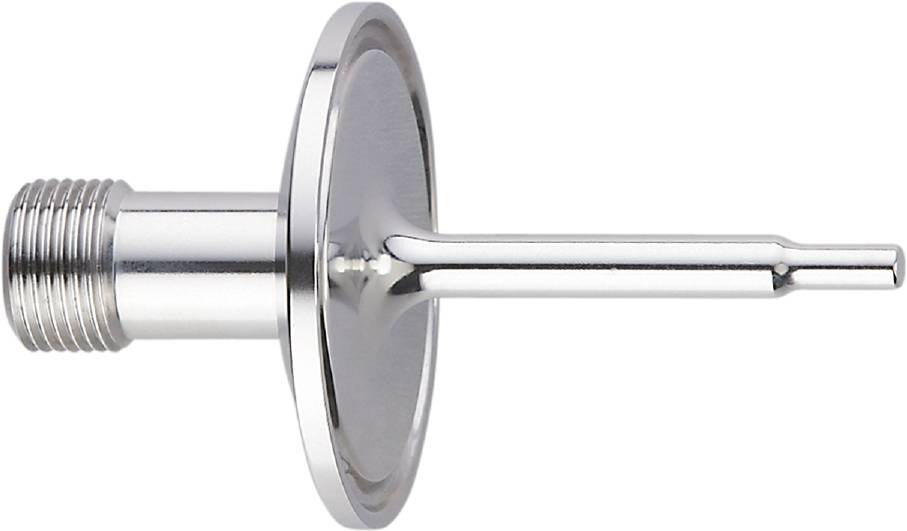 Metallelement mit glänzendem, runden Kopf und langem, schmalem Stiel, vermutlich Teil eines mechanischen oder technischen Geräts.