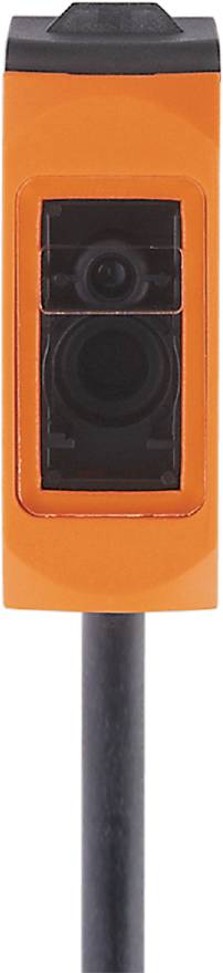 Orangefarbener Behälter mit einer schwarzen, rechteckigen Öffnung in der Mitte, möglicherweise ein Teil eines größeren Geräts.