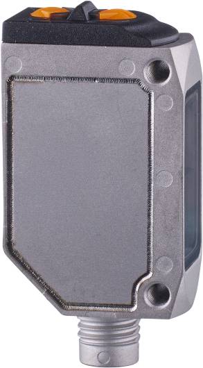 Graue Metalloberfläche eines mechanischen Bauteils, möglicherweise ein Gehäuseteil mit abgerundeten Kanten und drei Bolzenlöchern.