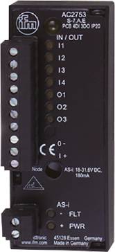 Schwarzes elektronisches Gerät mit mehreren Anschlussklemmen und LED-Anzeigen, markiert mit 