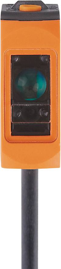 Eine orange Bleistiftanspitzmaschine mit schwarzer Klinge, zeigt die Öffnung, in der der Bleistift angespitzt wird.