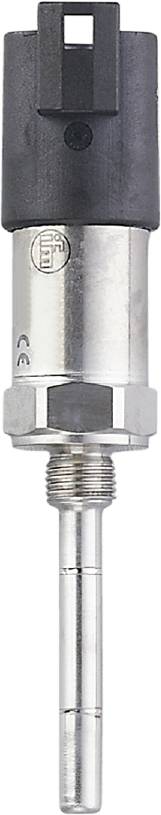 Ein silbernes zylinderförmiges Metallteil mit CE-Kennzeichnung, das an ein Rohr angeschlossen ist.