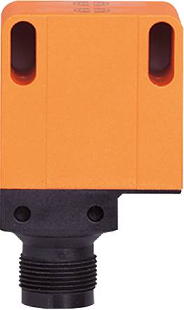 Ein orangefarbenes, rechteckiges Gerät mit schwarzen Kanten und Schrauben, zeigt industrielles Design. Unten sichtbar sind Anschlüsse.