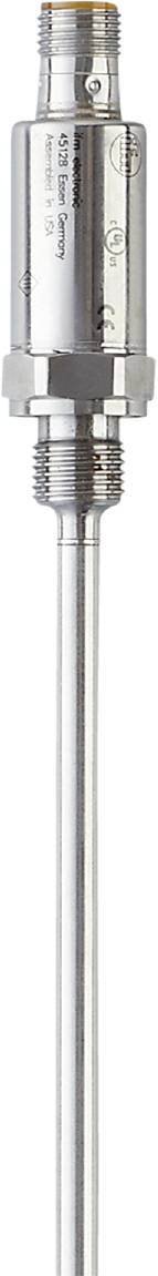 Ein silbernes Metallrohr, vertikal angeordnet, glänzend und glatt.