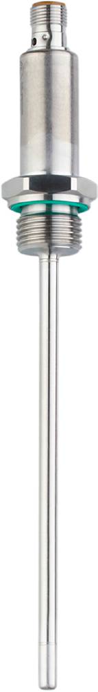 Eine dünne, vertikale Metallsäule vor weißem Hintergrund.