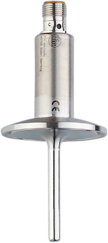 Metallischer Zylinder mit Flansch und Rohr, Teil einer technischen Apparatur oder Maschine, vor einem weißen Hintergrund.