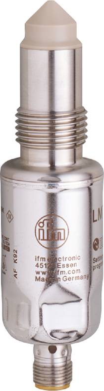 Metallflasche mit 'ifm'-Logo zentriert auf der Vorderseite.