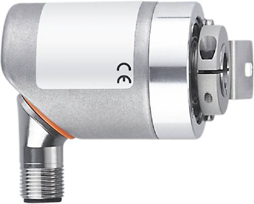 Industriesensor in Metallgehäuse, seitlich und oben beschriftet, mit CE-Kennzeichnung. Verwendet zur Messung von Druck oder Temperatur.
