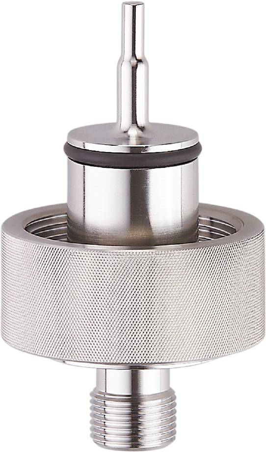 Metallisches zylindrisches Element mit geriffelter Oberfläche und glatter, polierter Oberseite, möglicherweise als Bestandteil einer Maschine.