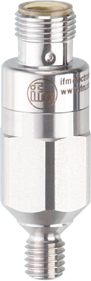 Metallischer Zylinder mit glänzender Oberfläche und vertikaler Rille. Oben ein unleserliches, rundes Logo.