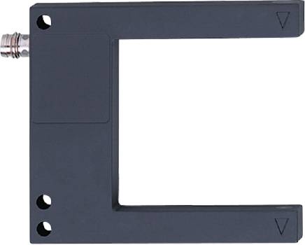 Ein leeres, schwarzes Dia-Rahmenquadrat mit rechteckigem Innenfach.