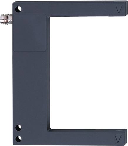 Metallrahmen in C-Form mit Schraubenlöchern an den Ecken. Geeignet für industrielle oder mechanische Anwendungen.