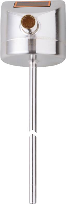 Eine silberne Metallstange mit geradem, schmalem Design.