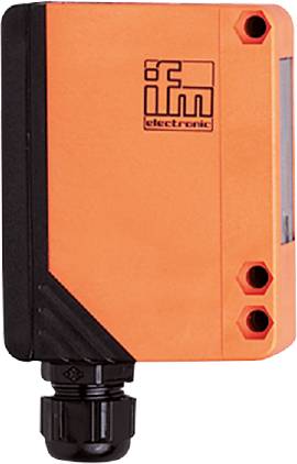 Ein orangefarbenes elektronisches Gerät mit schwarzem Rand; zwei Buchsen an der Seite; Logo mit Schriftzug 'electronic' oben.