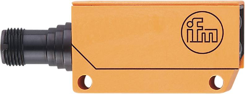 Ein rechteckiges, orangefarbenes Schild mit abgeschrägter Ecke und einem Loch, vermutlich für einen Schlüsselbund.