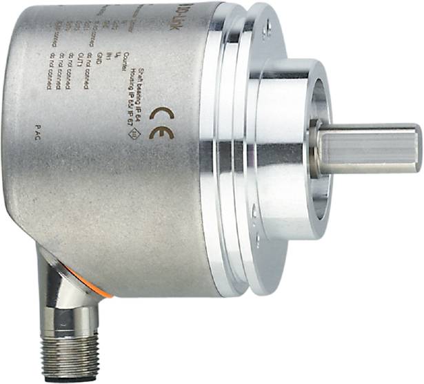 Metallsensor mit zylindrischem Gehäuse, seitlich montiertem Steckverbinder und sichtbarer Achse. Geeignet für industrielle Anwendungen.