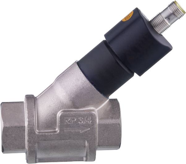 Metallrohr mit Winkeladapter und Ventilaufsatz; zeigt Richtung 'RP 3/4'.