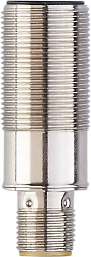 Metallisches Gewinde mit vertikalen Rillen, silberfarben, glatt glänzend. Ein Teil eines technischen oder mechanischen Bauteils.