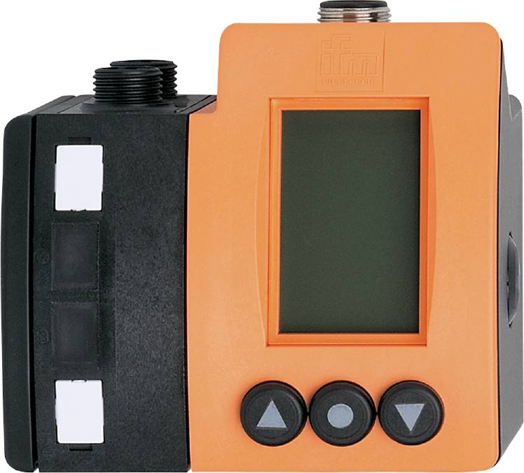 Ein orange-schwarzes digitales Messgerät, das Werte auf einem Display anzeigt. Es hat drei Bedienknöpfe unter dem Bildschirm.