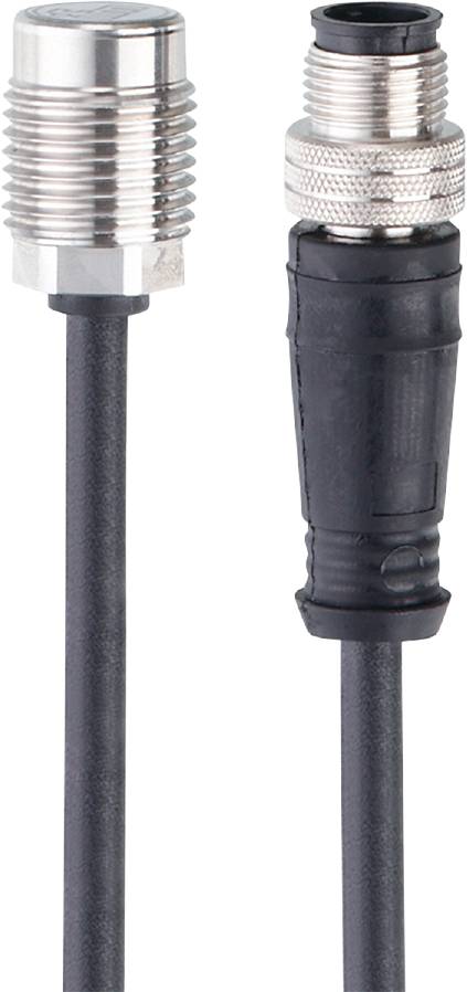 Zwei Kabelanschlüsse, einer eckig und metallisch, der andere rund und aus schwarzem Kunststoff, in Nahaufnahme.