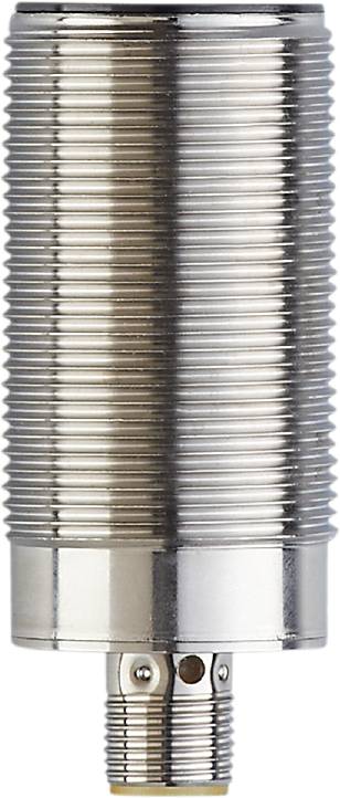 Ein silberfarbener zylindrischer Metallgegenstand mit feinen Gewindelinien spiralförmig um den äußeren Teil.