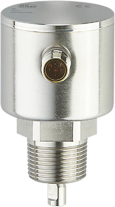 Eine Nahaufnahme eines metallischen Sensors mit einem Gewindeanschluss, geeignet zur Druckmessung in industriellen Anwendungen.