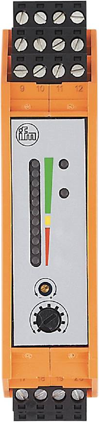 Abstraktes Gemälde: Drei vertikale Streifen in Grau, Schwarz und Orange sowie farbige Kreise und ein rotes, grünes und gelbes Detail.