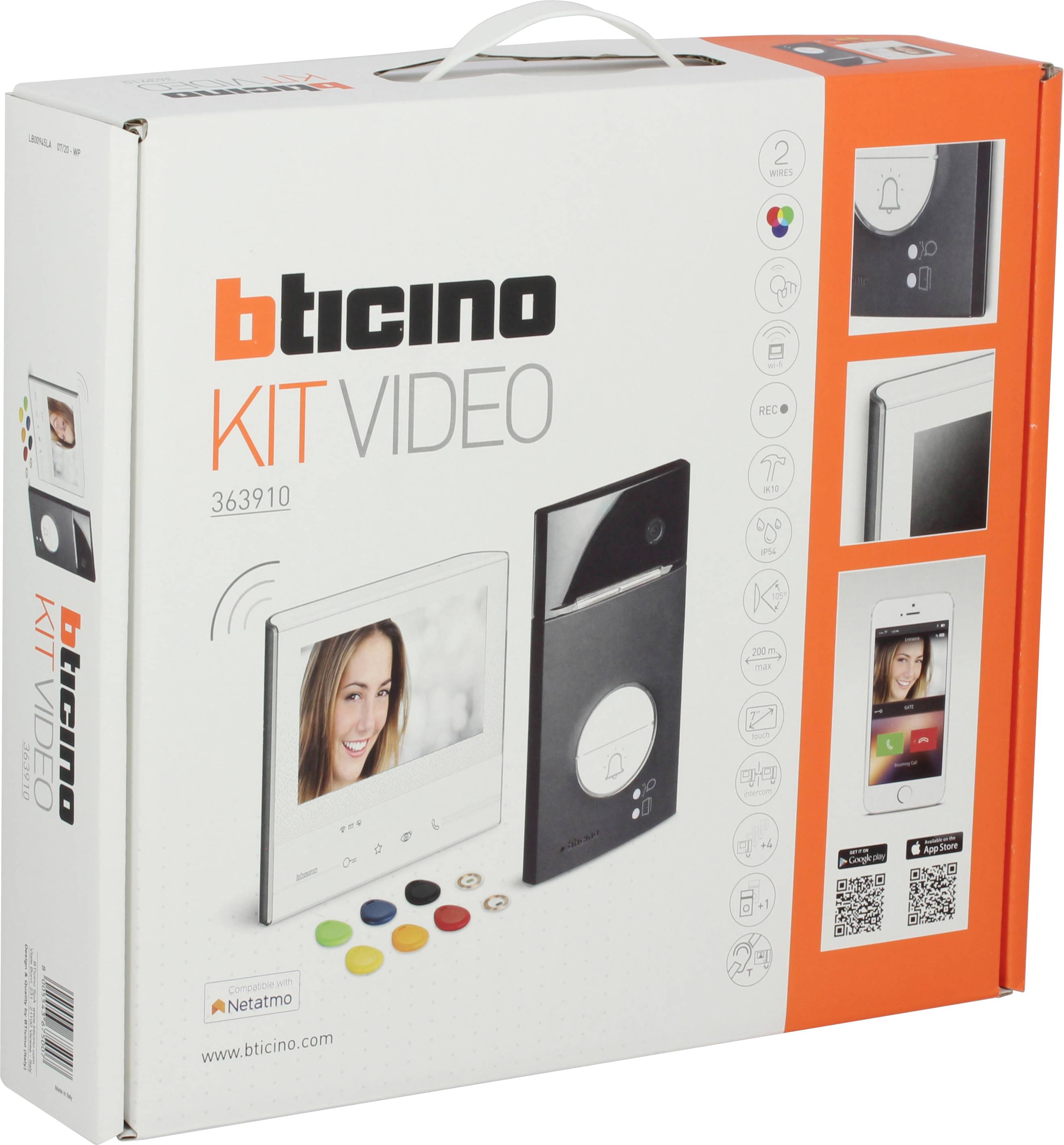Bticino FLEX VIDEO L3000 BLACK + X13E Video-Sprechanlagen-Set WLAN Video-Inneneinheit, Außeneinheit
