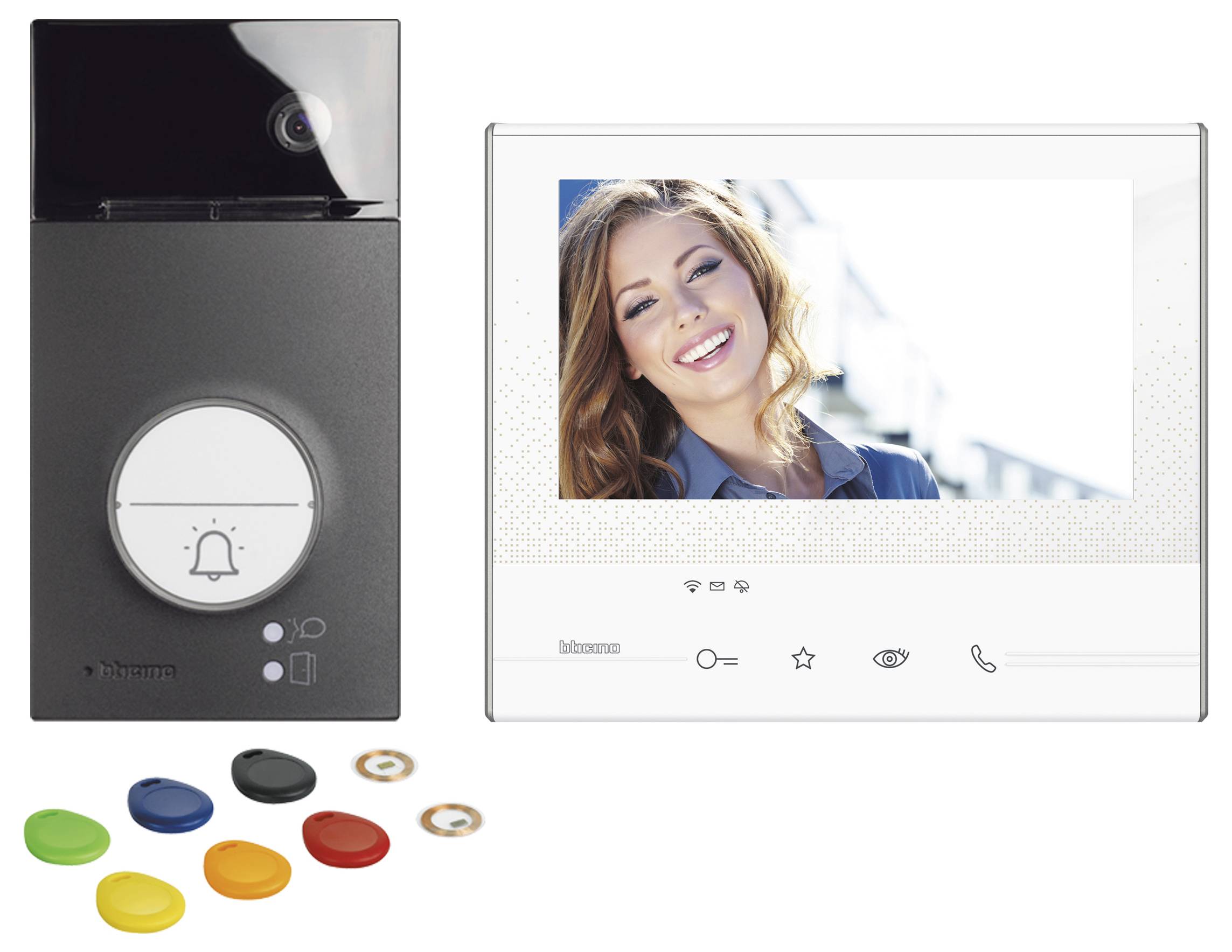 Bticino FLEX VIDEO L3000 BLACK + X13E Video-Sprechanlagen-Set WLAN Video-Inneneinheit, Außeneinheit