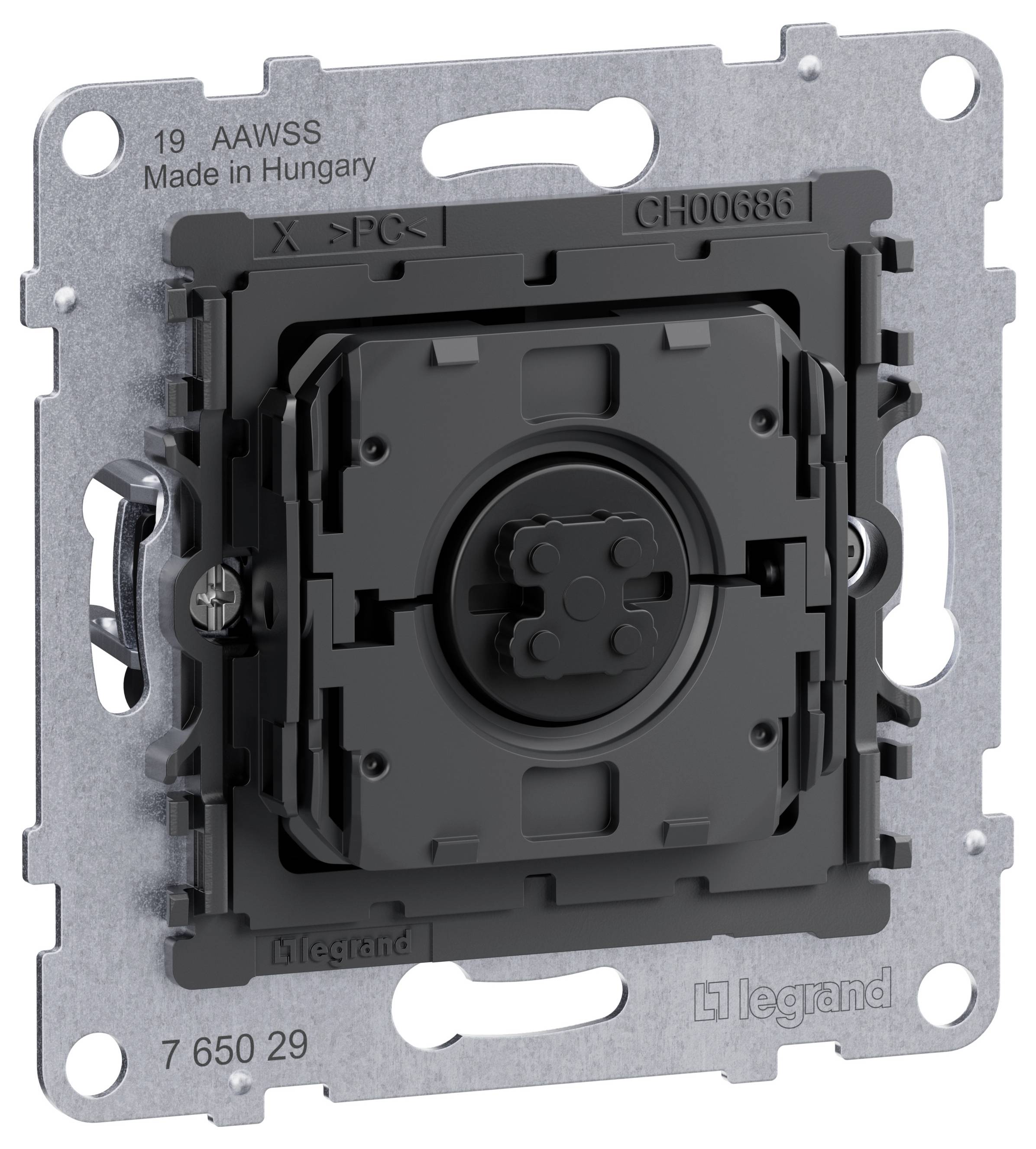 Legrand Einsatz Rolladenschalter Seano Schwarz, Metall 765029 1St.