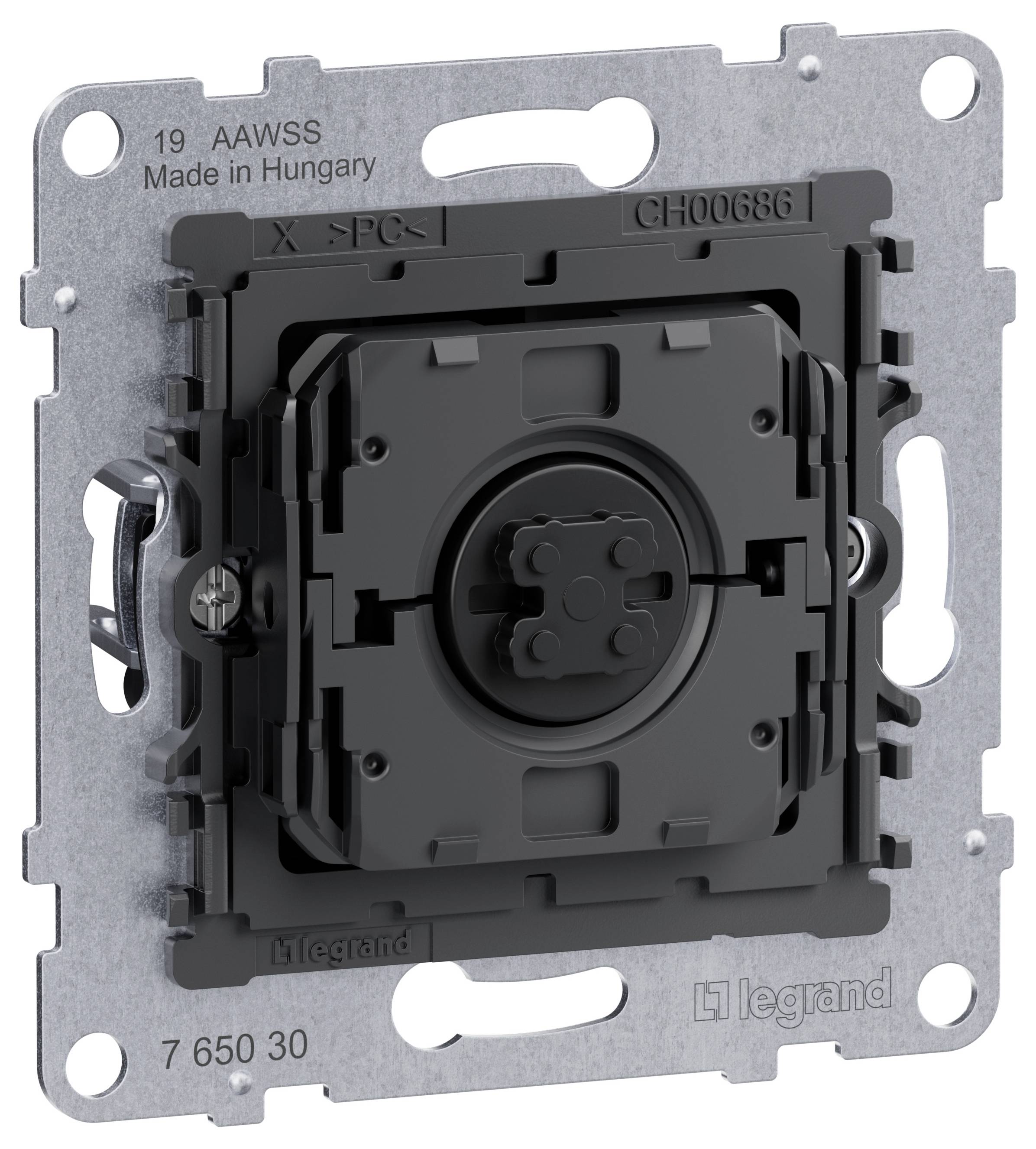 Legrand Einsatz Rolladenschalter Seano Schwarz, Metall 765030 1St.