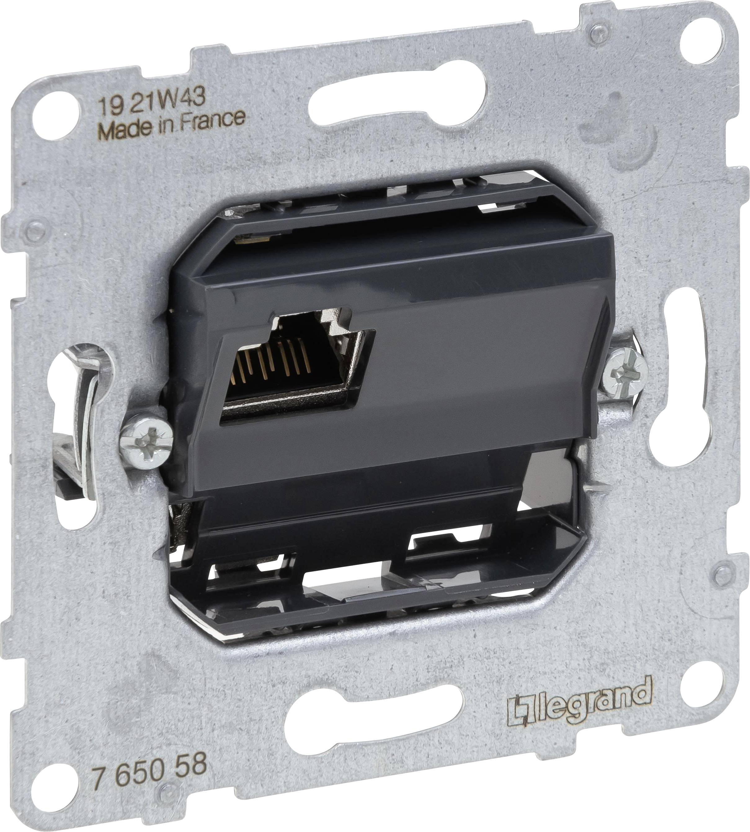 Legrand Einsatz Netzwerkdose, Unterputz Seano Schwarz, Metall 765058 1St.