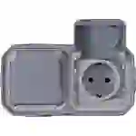 Legrand Komplett Aufputz, Doppelsteckdose, Schutzkontakt-Steckdose mit Klappdeckel Plexo Grau 069742L 1St. Legrand Komplett Aufputz, Doppelsteckdose, Schutzkontakt-Steckdose mit Klappdeckel Plexo Grau 069742L 1St.