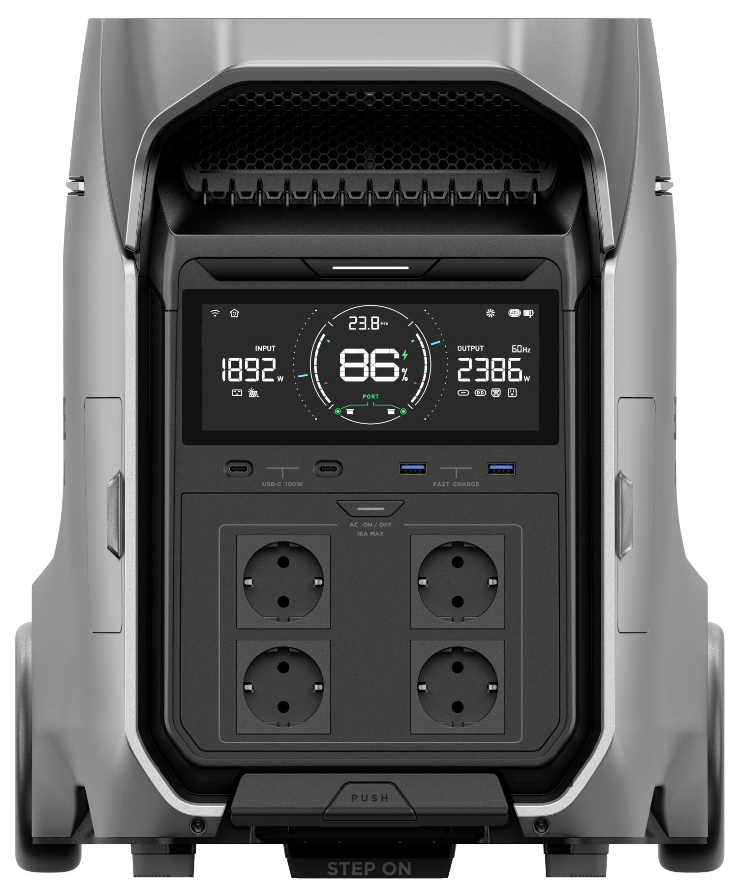 ECOFLOW Delta Pro 3 Powerstation LiFe Schwarz, Grau mit Laderegler