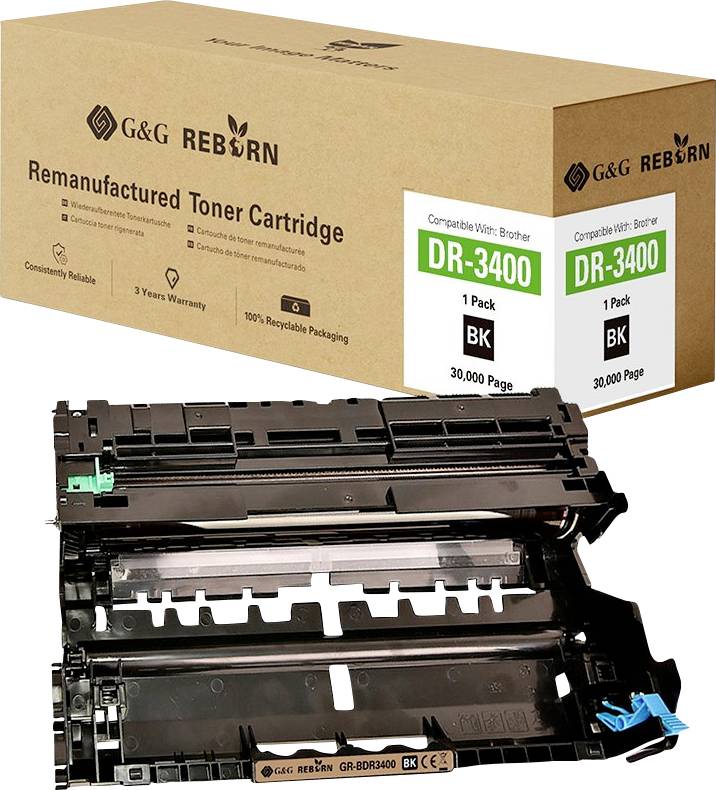 G&G Trommel ersetzt Brother DR-3400 Kompatibel Schwarz 30000 Seiten Reborn remanufactured 21194