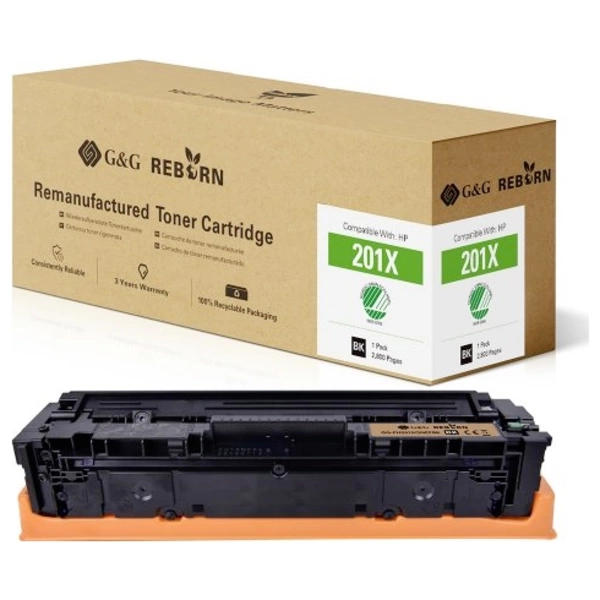 G&G Toner ersetzt HP 201X Kompatibel Schwarz 2800 Seiten Reborn remanufactured 21257 G&G Toner ersetzt HP 201X Kompatibel Schwarz 2800 Seiten Reborn remanufactured 21257
