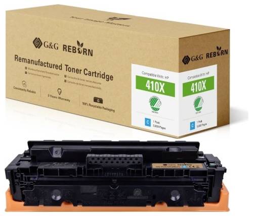 G&G Toner ersetzt HP 410X Kompatibel Cyan 5000 Seiten Reborn remanufactured 21262