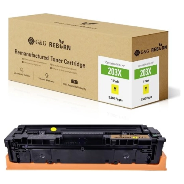 G&G Toner ersetzt HP 203X Kompatibel Gelb 2500 Seiten Reborn remanufactured 21267 G&G Toner ersetzt HP 203X Kompatibel Gelb 2500 Seiten Reborn remanufactured 21267