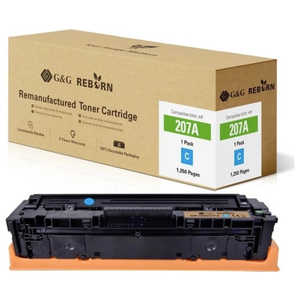 G&G Toner ersetzt HP 207A Kompatibel Cyan 1250 Seiten Reborn remanufactured 21282 G&G Toner ersetzt HP 207A Kompatibel Cyan 1250 Seiten Reborn remanufactured 21282