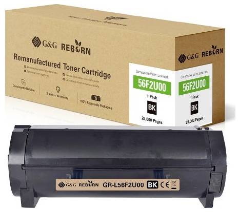 G&G Toner ersetzt Lexmark 56F2U00 Kompatibel Schwarz 25000 Seiten Reborn remanufactured 21313