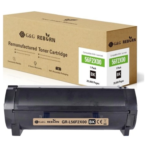 G&G Toner ersetzt Lexmark 56F2U00 Kompatibel Schwarz 20000 Seiten Reborn remanufactured 21314 G&G Toner ersetzt Lexmark 56F2U00 Kompatibel Schwarz 20000 Seiten Reborn remanufactured 21314