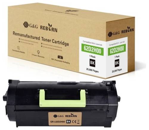 G&G Toner ersetzt Lexmark 622H Kompatibel Schwarz 25000 Seiten Reborn remanufactured 21316