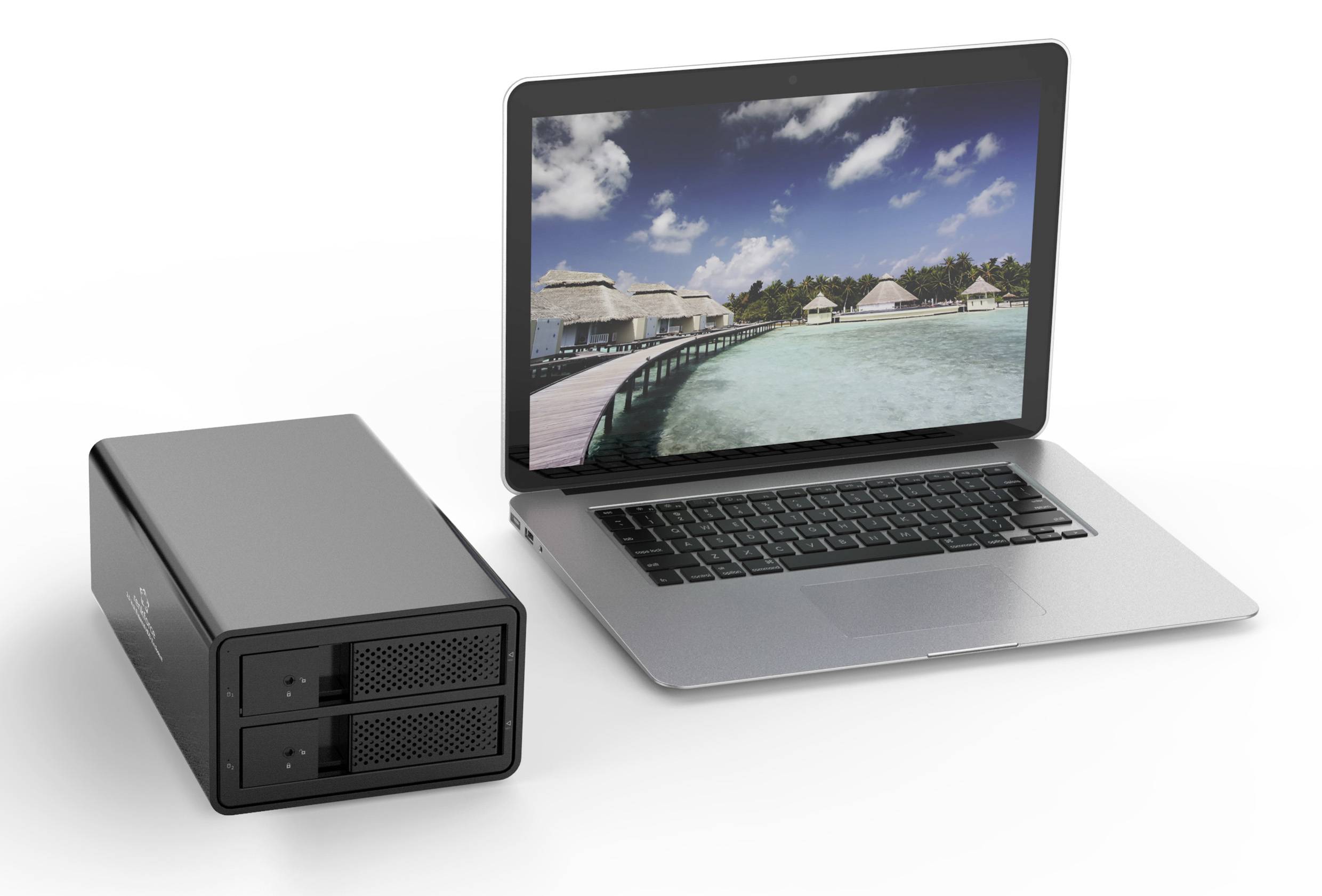 Renkforce RF-6647596 8.9cm (3.5 Zoll) Festplattengehäuse 2 Bay 3.5 Zoll USB-A (USB 3.0)