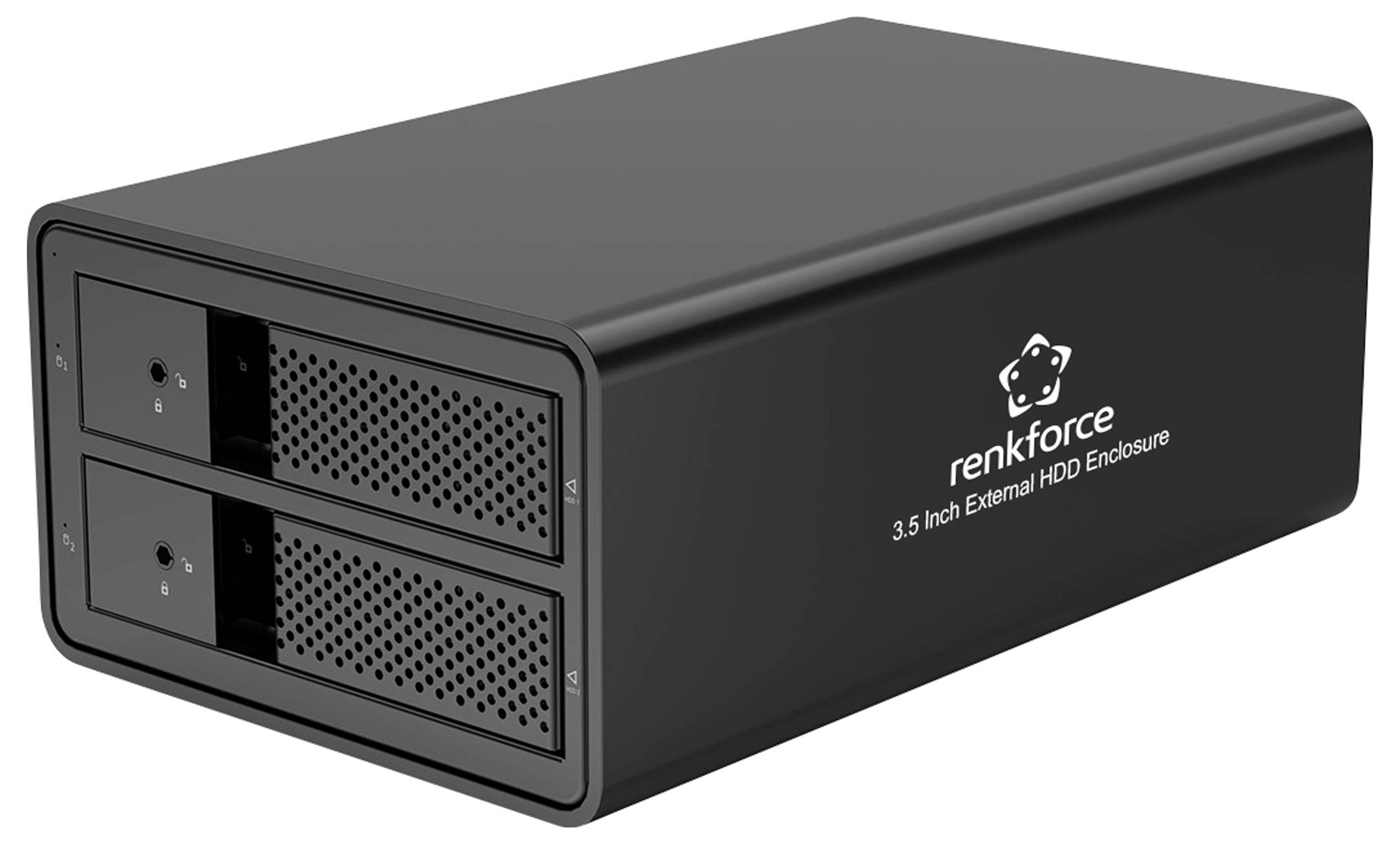 Renkforce RF-6647596 8.9cm (3.5 Zoll) Festplattengehäuse 2 Bay 3.5 Zoll USB-A (USB 3.0)