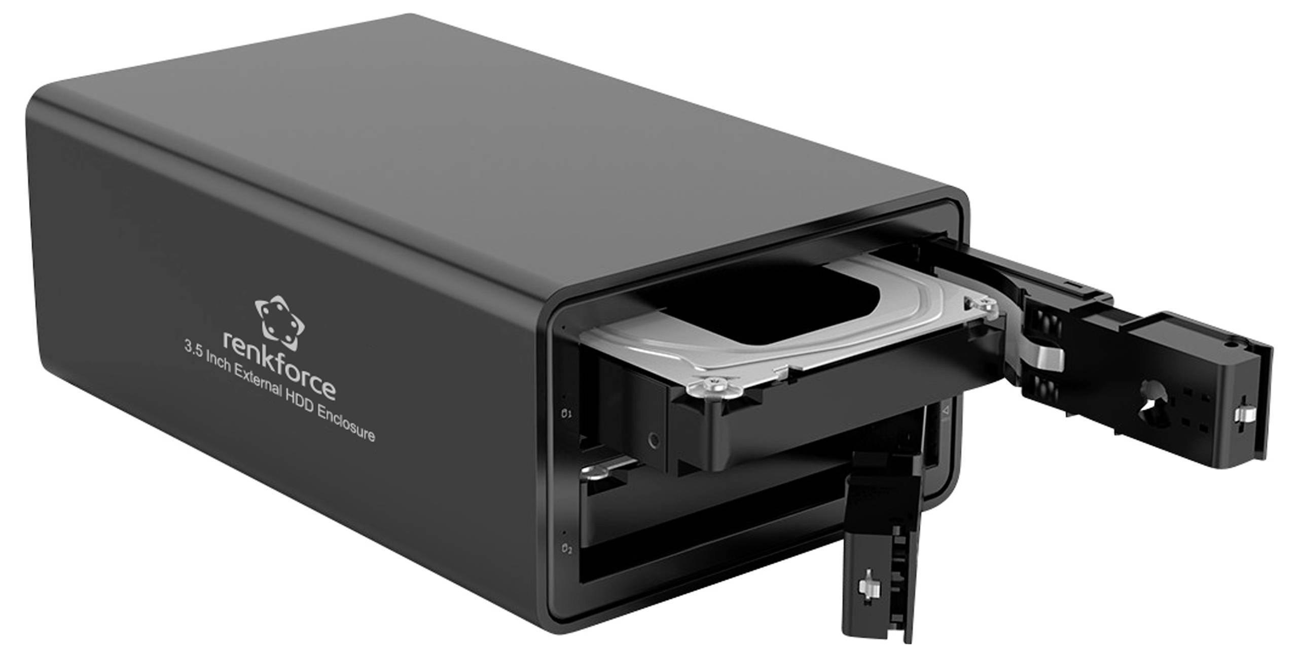 Renkforce RF-6647596 8.9cm (3.5 Zoll) Festplattengehäuse 2 Bay 3.5 Zoll USB-A (USB 3.0)