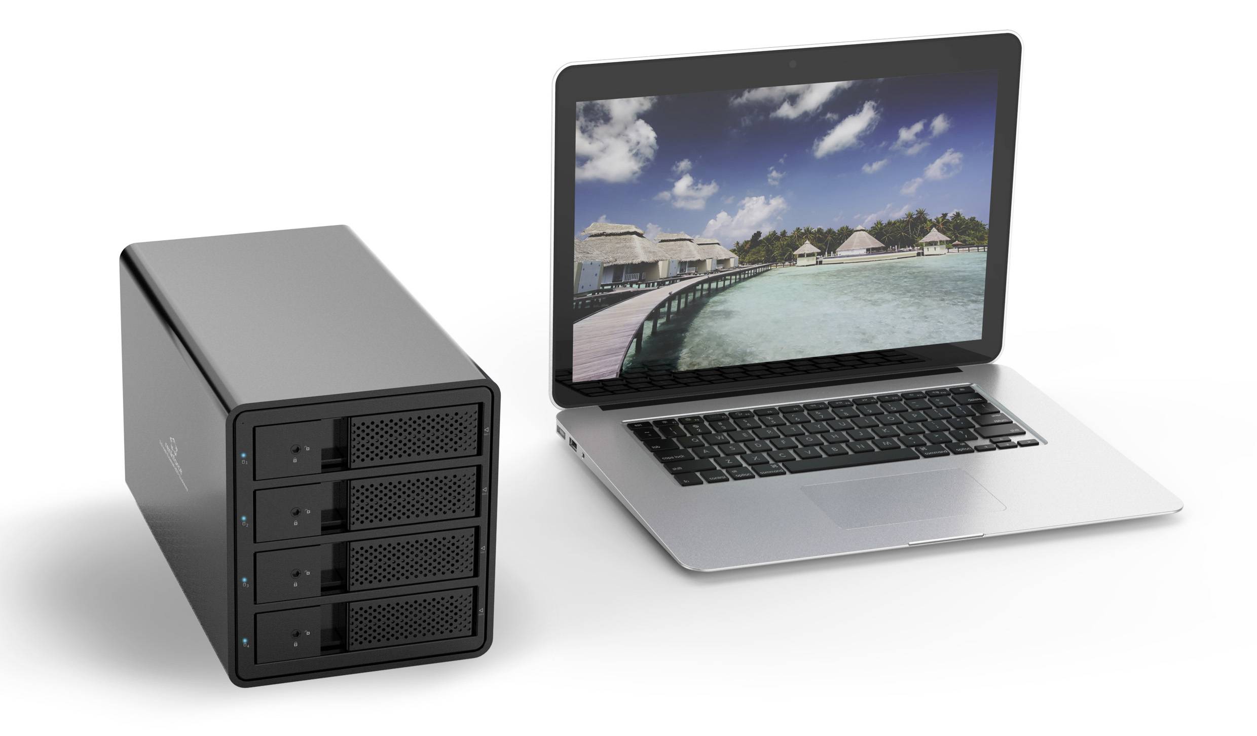 Renkforce RF-6647598 8.9cm (3.5 Zoll) Festplattengehäuse 4 Bay 3.5 Zoll USB-A (USB 3.0)